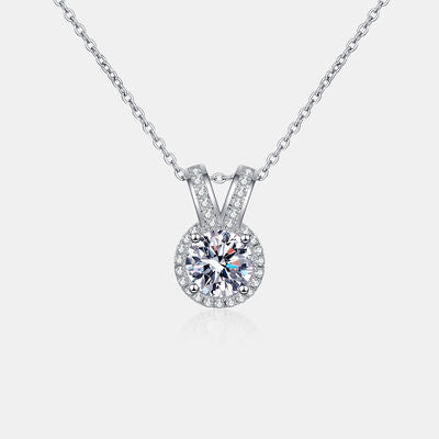 1 Carat Moissanite Rabbit Ears Shape Pendant Necklace