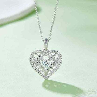 Moissanite 925 Sterling Silver Heart Shape Necklace